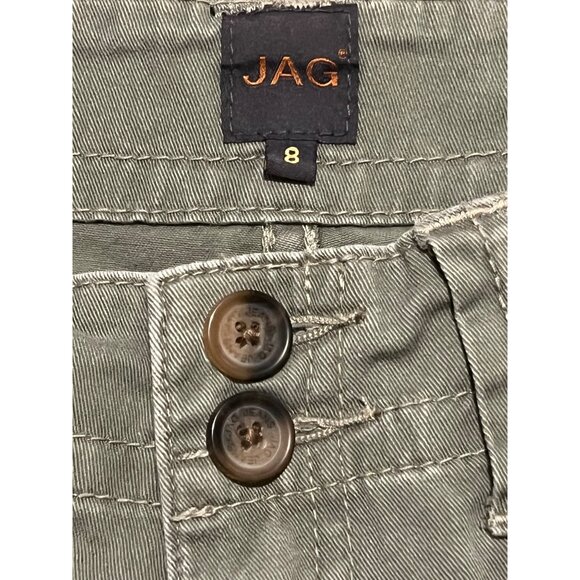 Jag Women's Classic Fit Olive Green Cropped Pants Straight Leg Size 8 - Picture 13 of 16